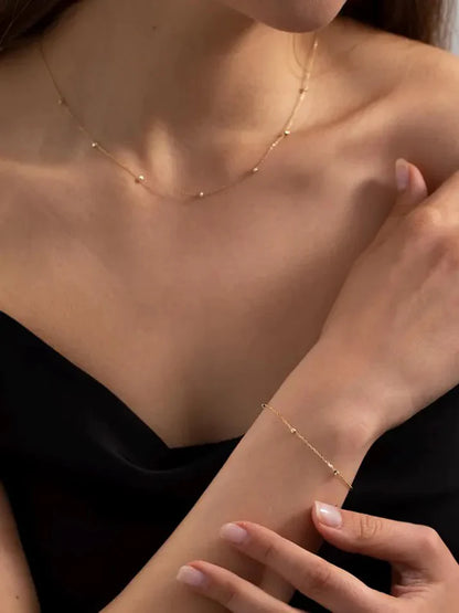 Élodie – Whisper Gold Necklace & Bracelet Set