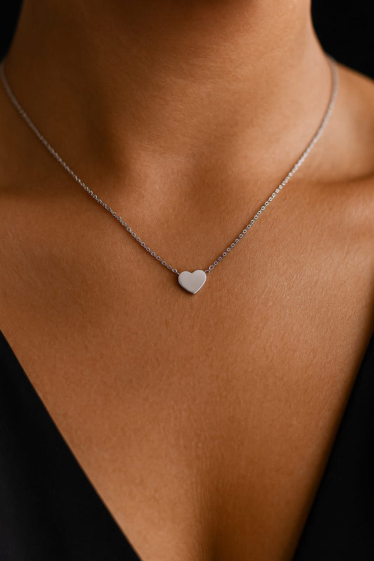 Heart Shaped Silver Necklace